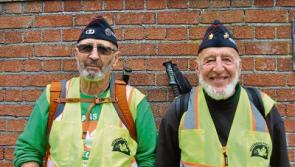 US veterans and peace activists proceed up country on walk they began from Limerick Prison