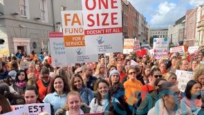 Childcare providers demand more funding in protest outside Dail