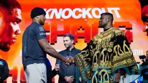 Francis Ngannou believes Anthony Joshua ‘looked a little nervous’ at fight promo