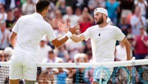 Jacob Fearnley impresses in four-set defeat to Novak Djokovic