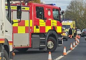 BREAKING: Emergency services at scene of two-vehicle collision on busy Limerick road