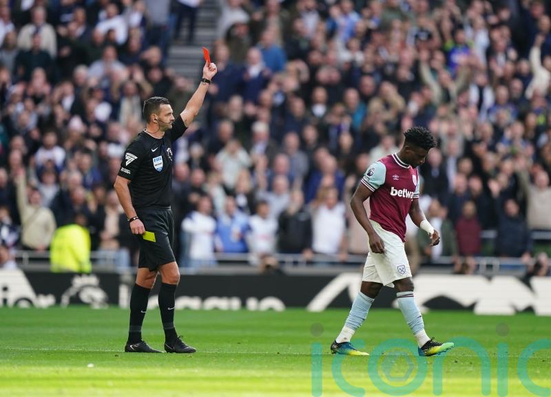 Mohammed Kudus ban extended to five matches after red card against Tottenham