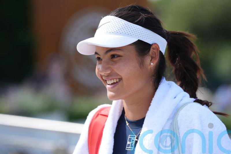 Emma Raducanu shows off lineout skills on visit to England training